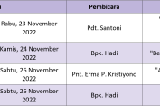 Kegiatan Sepekan (20 November - 27 November 2022)
