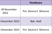Kegiatan Sepekan (27 November - 4 Desember 2022)