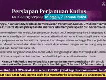 Info Perjamuan Kudus Minggu, 7 Januari 2024