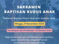 Baptis Kudus Anak | 17 November 2024